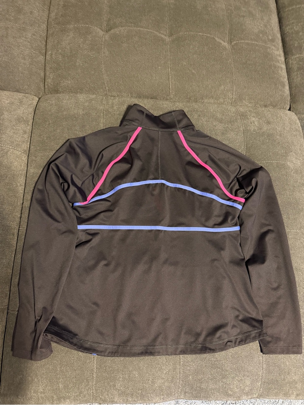 FILA Women’s Black Zip-Up Workout Jacket with Pink, Green & Blue Neon Piping - Picture 7 of 12